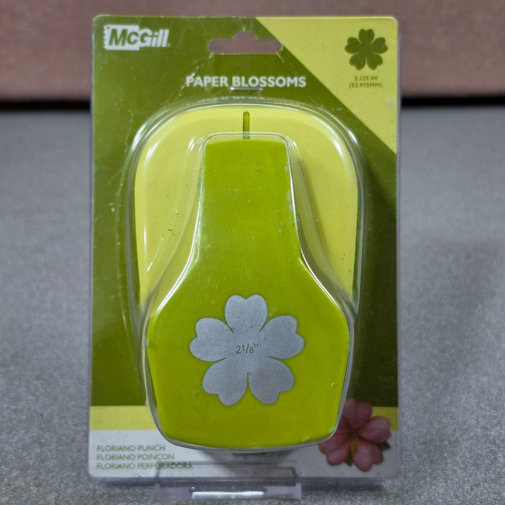 McGill Paper Blossoms Floriano Punch 2 1/8 Inch Flower Green New Craft Tool